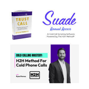 AI cold call scripting software and book offer.